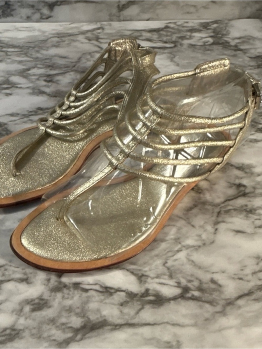 Dolce Vita Metallic Gold Strappy Gladiator Sandals